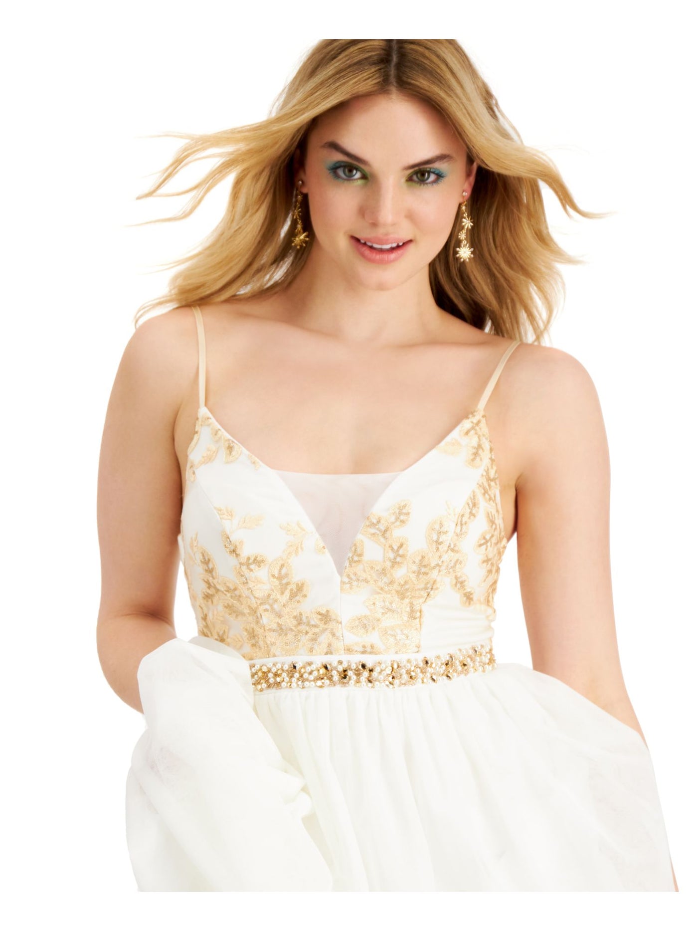 emerald sundae gold dress Emerald Sundae Pink Rose Gold Metallic Surplice Dress Size S