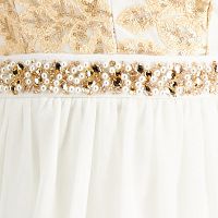 EMERALD SUNDAE Womens Sequined Floral Spaghetti Strap Sweetheart Neckline Full-Length Formal Empire Waist Dress