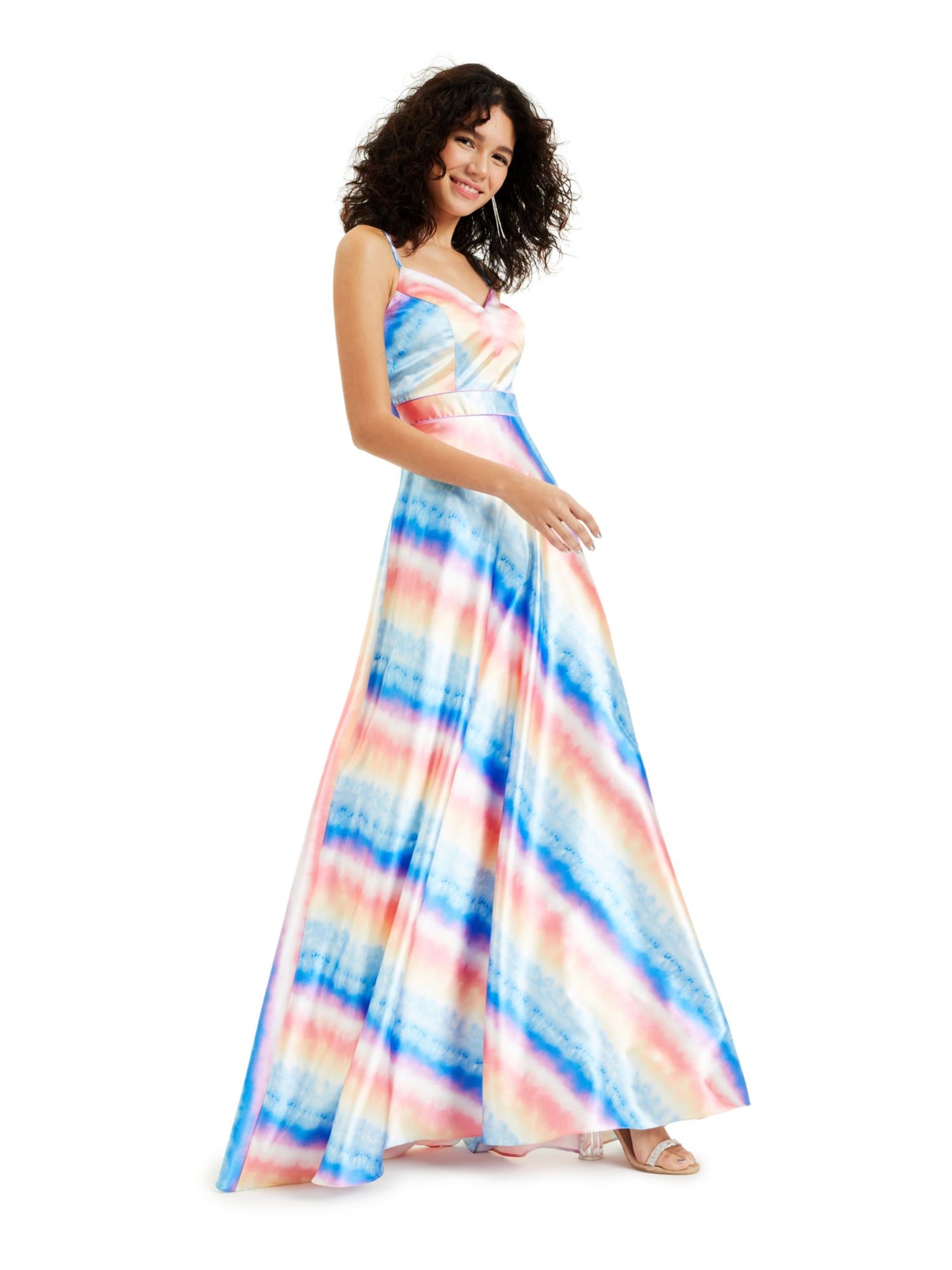 City Studio Womens Juniors Tie Dye Maxi Evening Dress Multi 1 City Studio Womens Juniors Tie Dye Maxi Evening Dress Multi 1