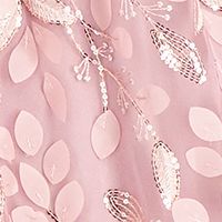 TRIXXI Womens Pink Embellished Spaghetti Strap Surplice Neckline Full-Length Prom Fit + Flare Dress