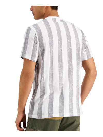 SUN STONE Mens Stars & Stripes White Lightweight, Pocket Striped Short Sleeve Classic Fit T-Shirt S