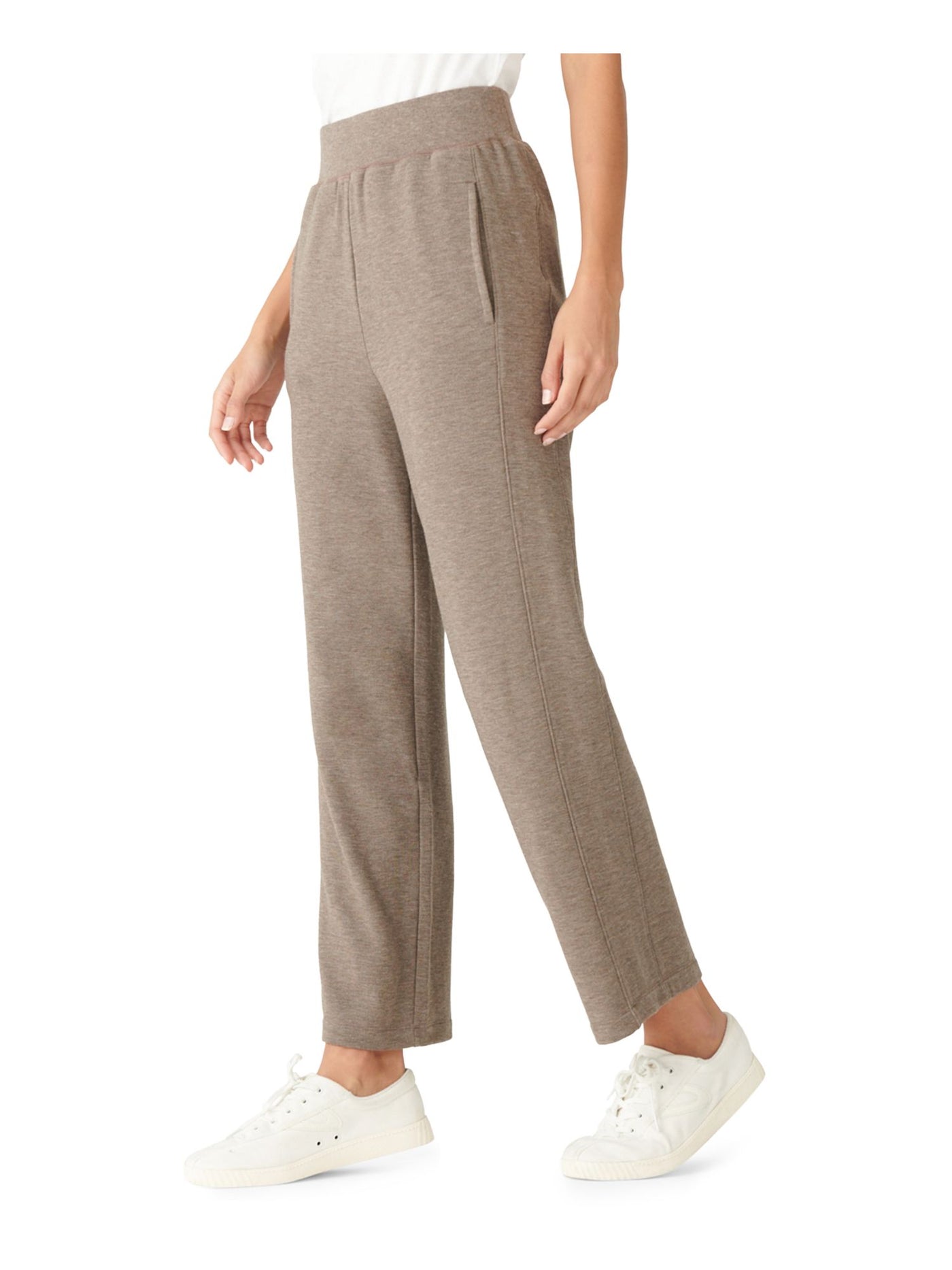 LUCKY BRAND Womens Brown Pocketed Pull-on Sweatpants Heather Cropped Pants S