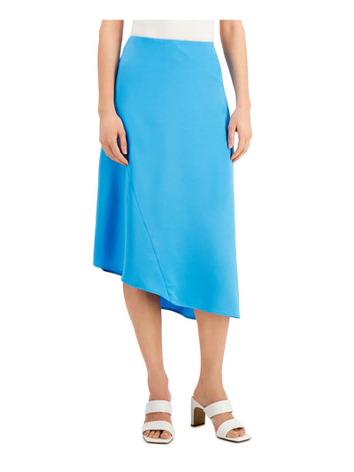 ALFANI Womens Blue Midi A-Line Skirt 2