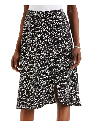 ALFANI Womens Black Slitted Elastic Waist Speckle Below The Knee Wear To Work Pencil Skirt 12