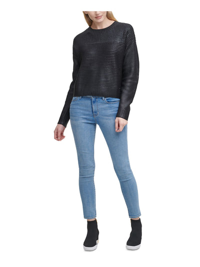 DKNY Womens Black Long Sleeve Crew Neck Sweater XL