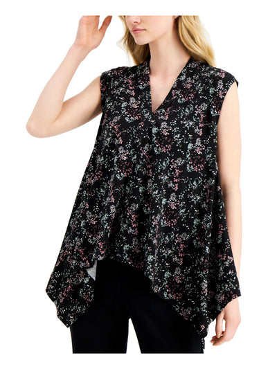 ALFANI Womens Sleeveless V Neck Handkerchief Top