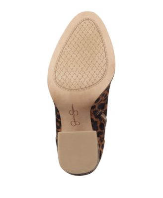 JESSICA SIMPSON Womens Beige Animal Print Padded Brixten Round Toe Block Heel Zip-Up Dress Boots Shoes M