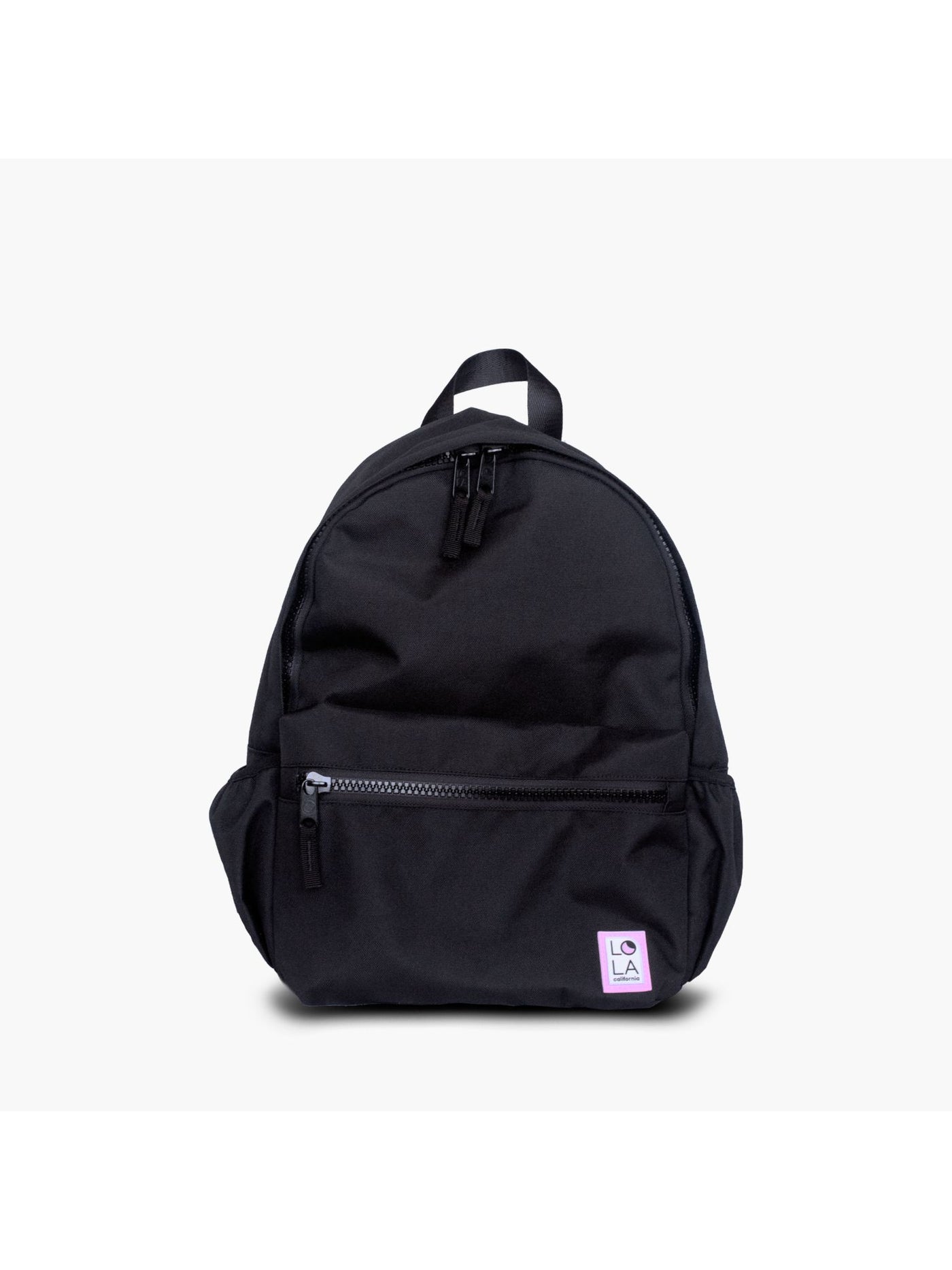 LOLA Women's Black Solid Double Flat Strap Backpack