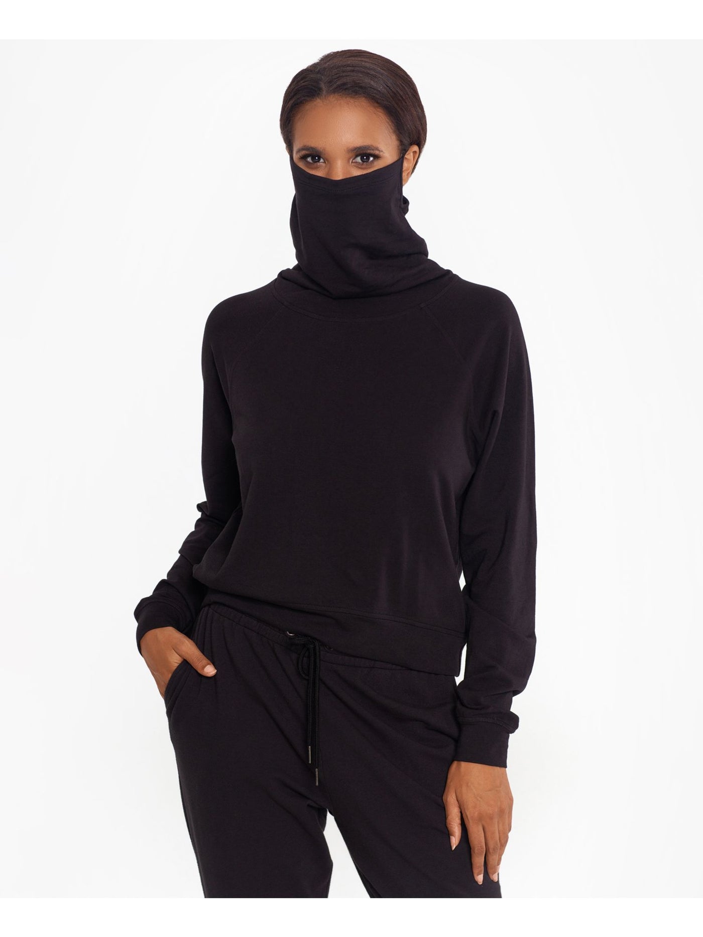 BAM BY BETSY & ADAM Womens Black Stretch Pocketed Sweatshirt XS