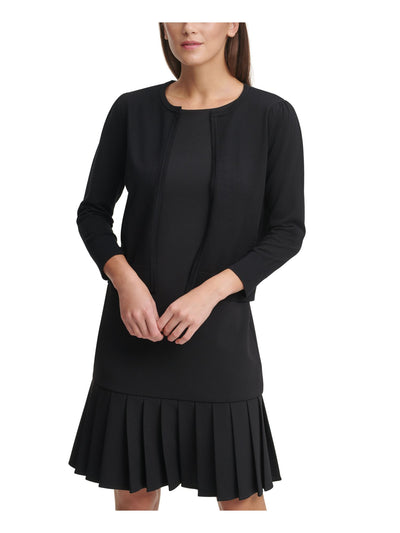 DKNY Womens Black Long Sleeve Open Front Sweater XL