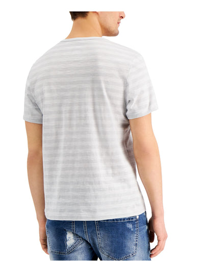 INC Mens Gray Striped Short Sleeve Classic Fit Casual Shirt XL