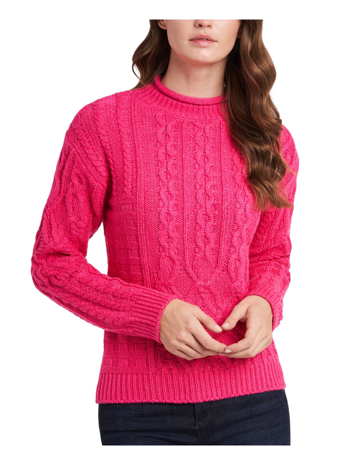 RILEY&RAE Womens Pink Long Sleeve Crew Neck Sweater XS