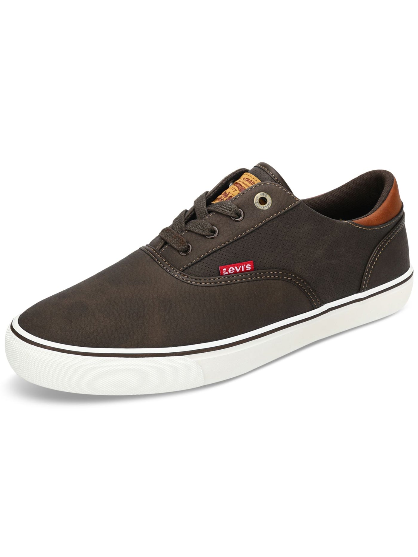 LEVI'S Mens Brown Cushioned Comfort Ethan Round Toe Lace-Up Sneakers Shoes 8.5