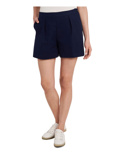 RILEY&RAE Womens Navy Stretch Zippered Pocketed Straight leg Shorts 12