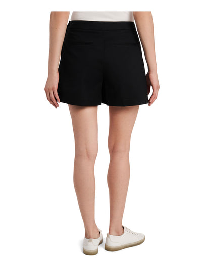 RILEY&RAE Womens Black Stretch Zippered Pocketed Straight leg Shorts 4
