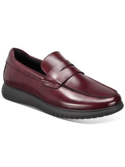 ALFANI Mens Maroon Penny Keeper Cushioned Dalton Round Toe Wedge Slip On Dress Loafers Shoes 10 M