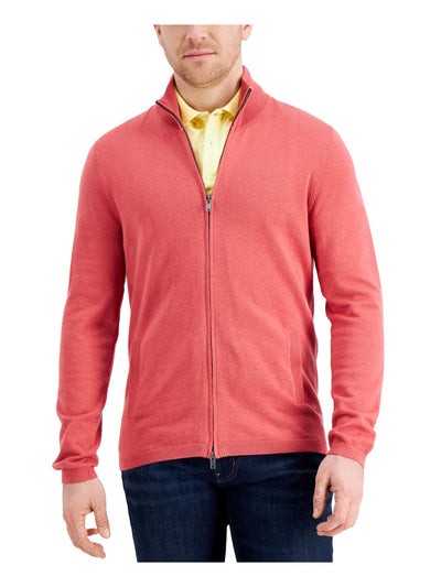 TASSO ELBA Mens Coral Mock Neck Classic Fit Full Zip Stretch Cardigan Sweater XL