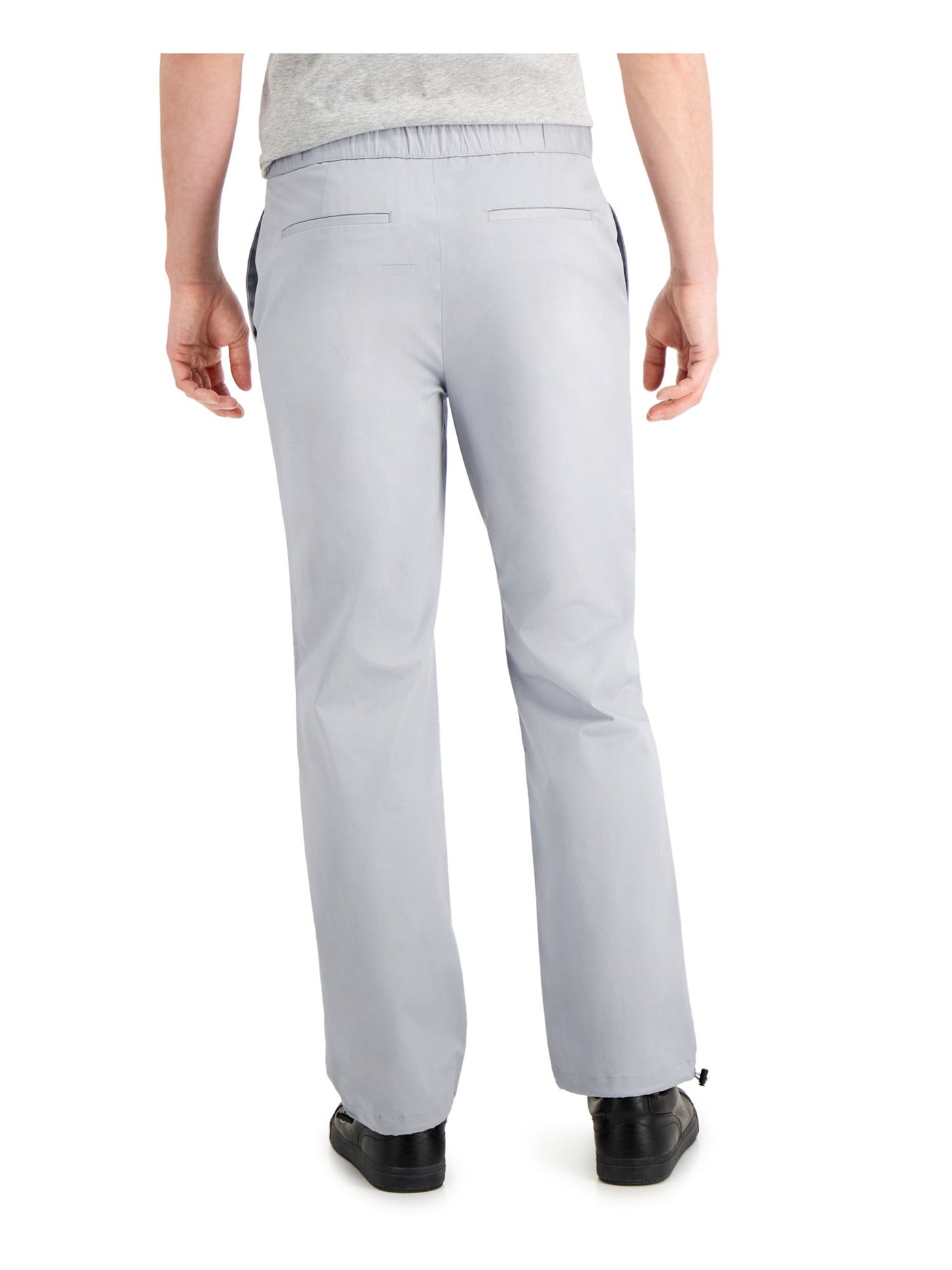 ALFANI Mens Climber Gray Belted Flat Front Regular Fit Cotton Blend Pants L