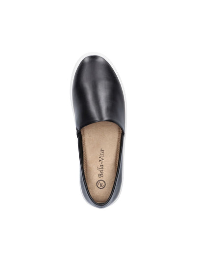 BELLA VITA Womens Black Goring Padded Bebe Round Toe Platform Slip On Sneakers Shoes 10 M
