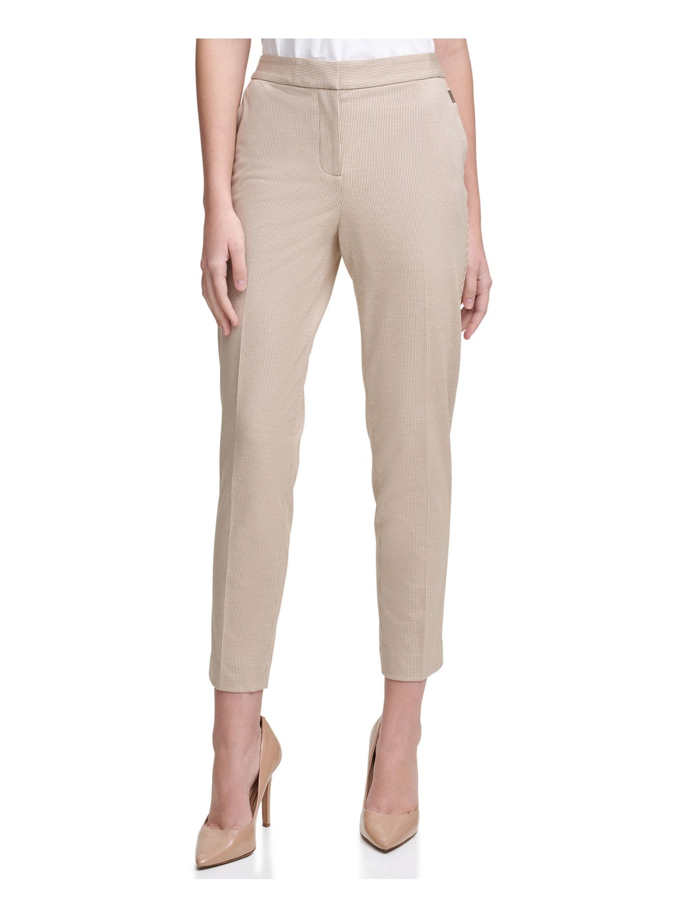 TOMMY HILFIGER Womens Zippered Pocketed Cropped Skinny Pants