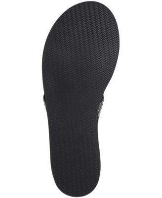THALIA SODI Womens Black 1/2" Platform Rhinestone Padded Eleanna Pointy Toe Wedge Slip On Slide Sandals Shoes M