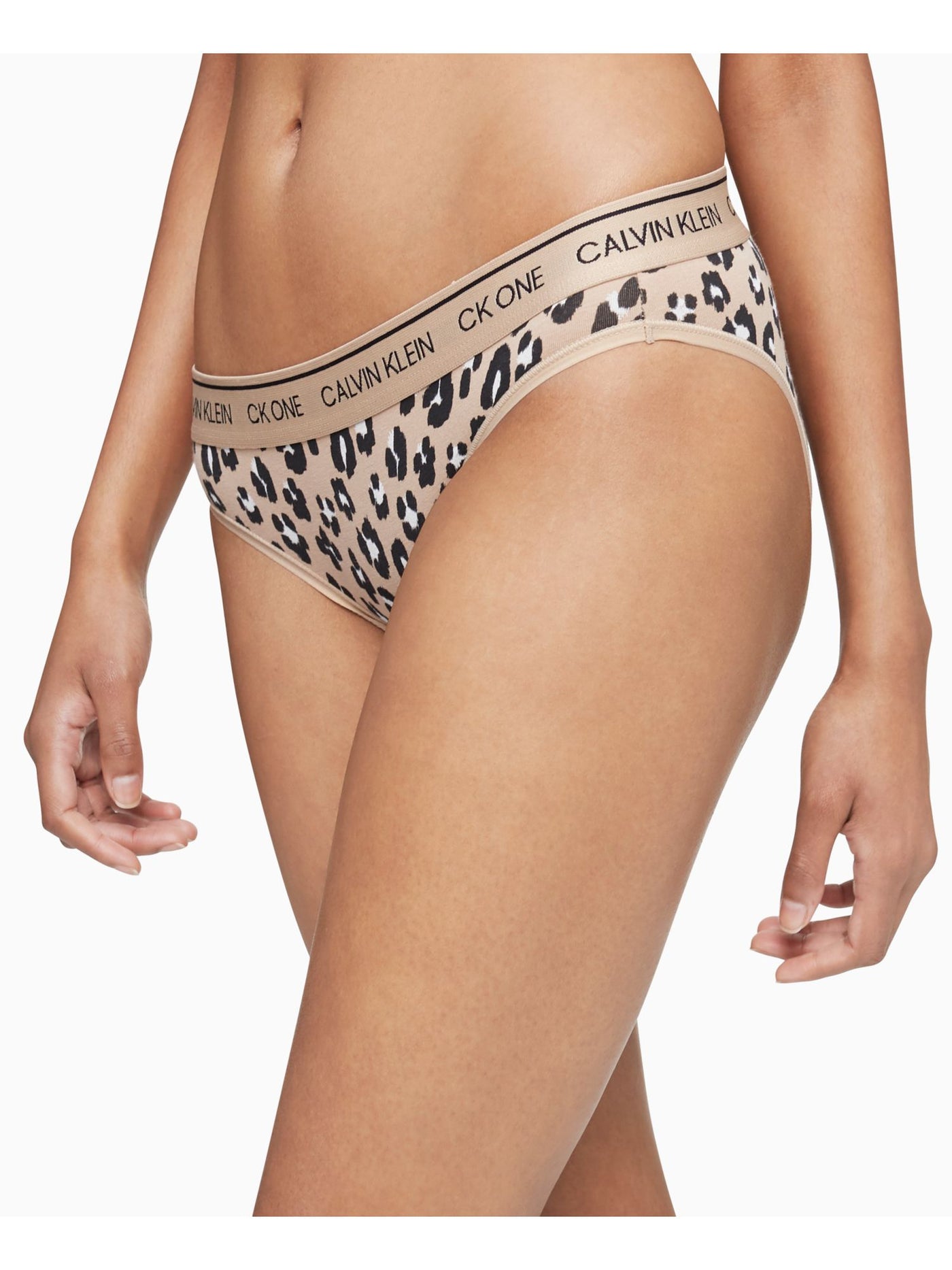 CALVIN KLEIN Intimates Beige Lined Animal Print Bikini Underwear S