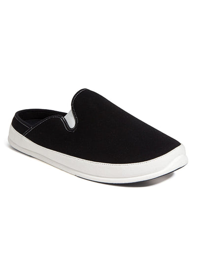 DEER STAGS Mens Black Color Block Removable Insoles Goring Padded Slipperooz Round Toe Slip On Slippers Shoes 12 M