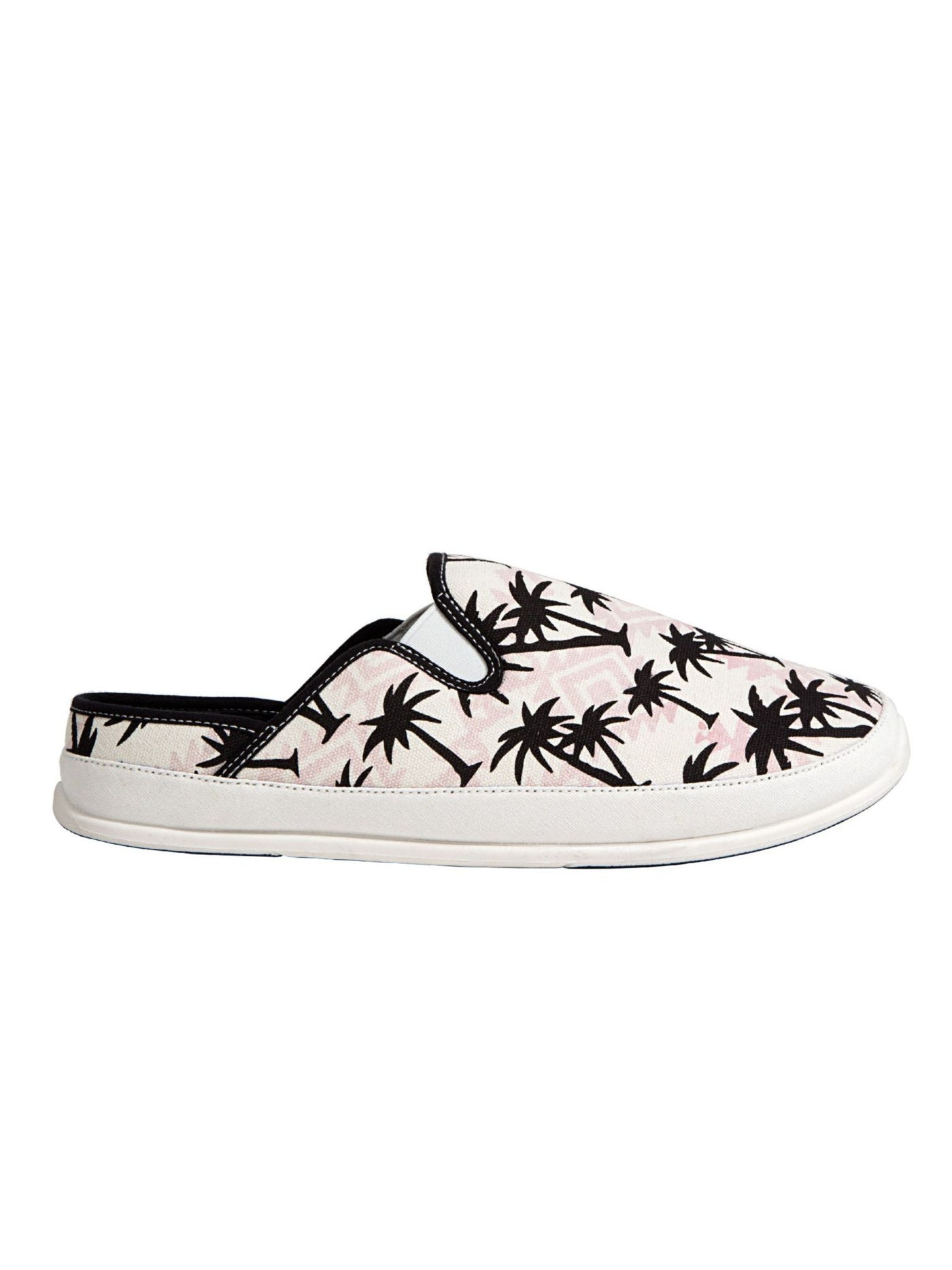 DEER STAGS Mens White Palm Tree Removable Insole Slipperooz Round Toe Slip On Slippers Shoes 11 M