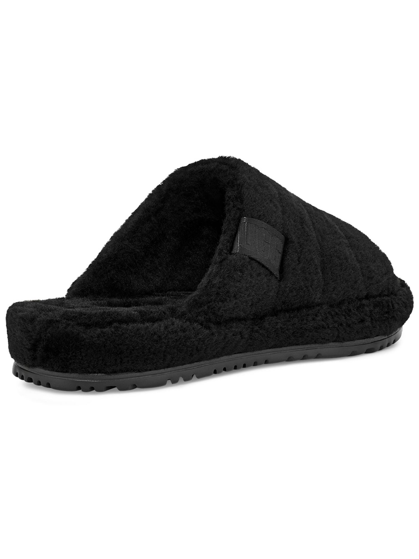 UGG Womens Black Comfort Fluff You Round Toe Platform Slip On Slippers Shoes 7