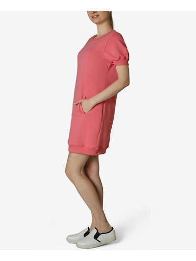 ULTRA FLIRT Womens Pink Pouf Crew Neck Mini Shift Dress XS