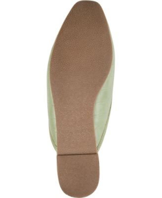 JOURNEE COLLECTION Womens Green Croc Textured Bow Accent Padded Tammala Square Toe Slip On Mules M