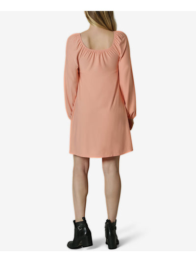 ULTRA FLIRT Womens Coral Raglan Scoop Neck Short Shift Dress Size: XL