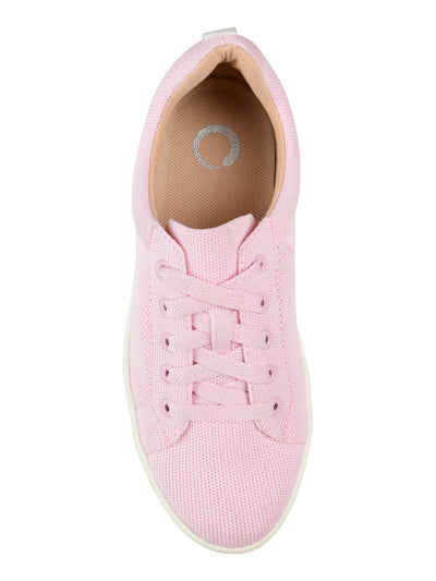 JOURNEE COLLECTION Womens Pink Padded Collar Cushioned Kimber Round Toe Platform Lace-Up Athletic Sneakers Shoes 7.5 M