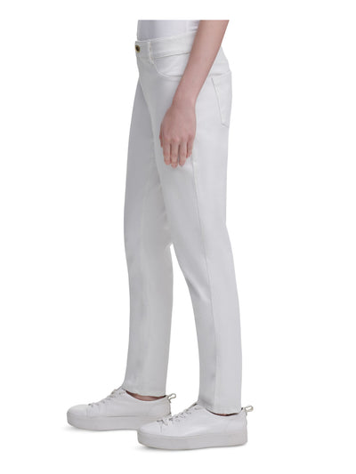 CALVIN KLEIN Womens Stretch Zippered Pocketed Mid-rise Faux Front Pockets Skinny Pants