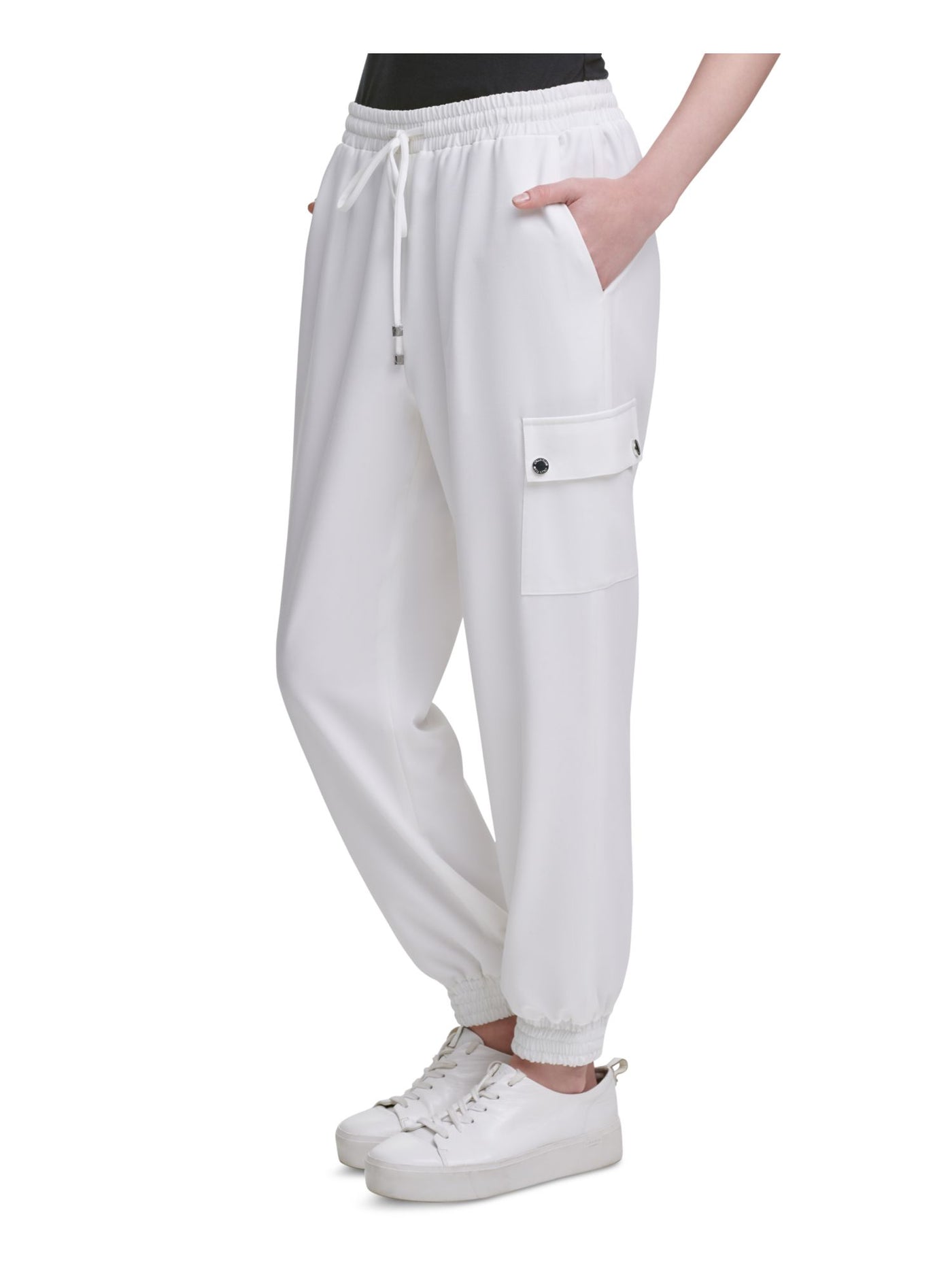 CALVIN KLEIN Womens Ivory Pocketed Lounge Pants L