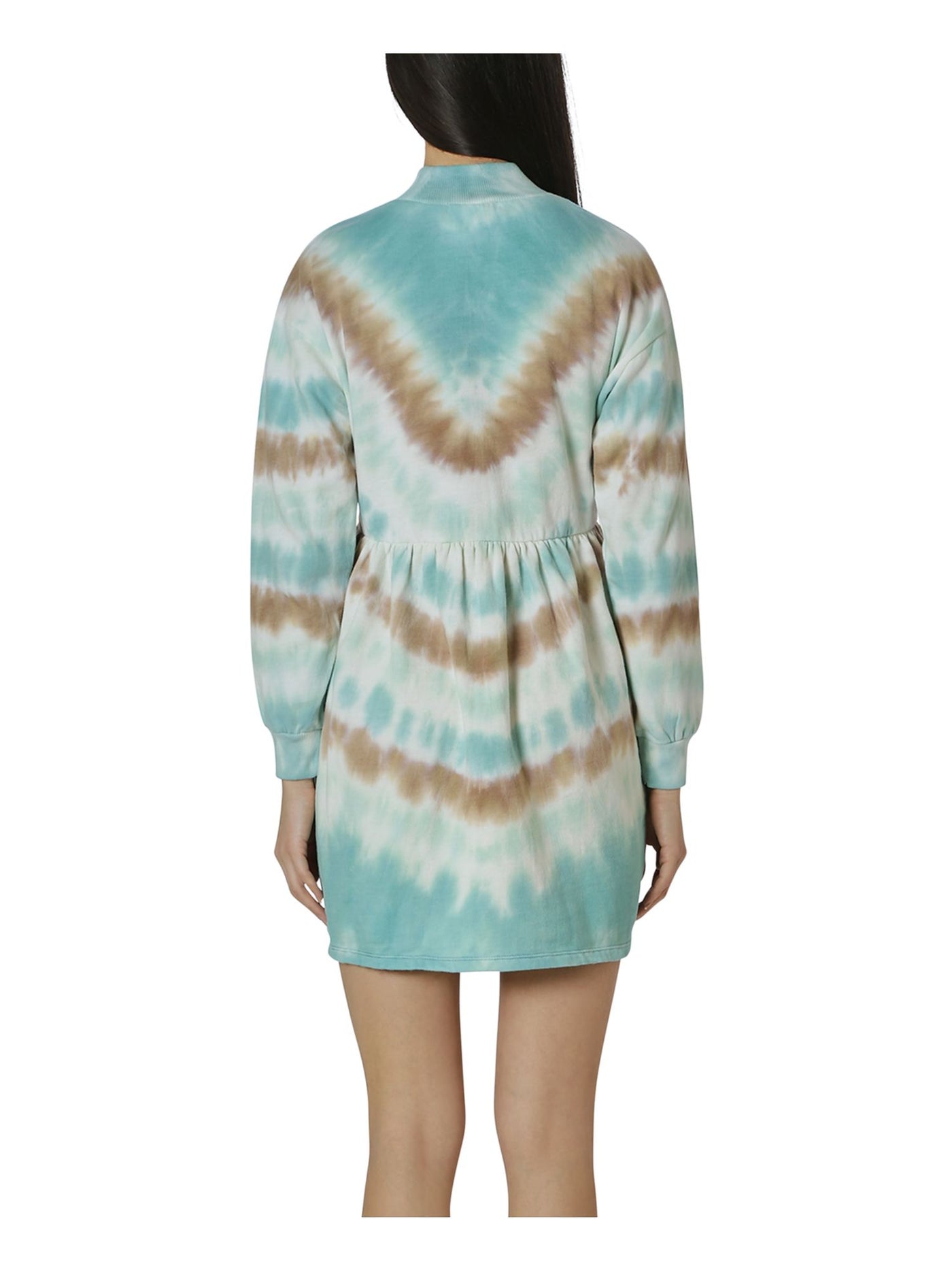 ULTRA FLIRT Womens Green Tie Dye Long Sleeve Mock Neck Short Shift Dress XXL