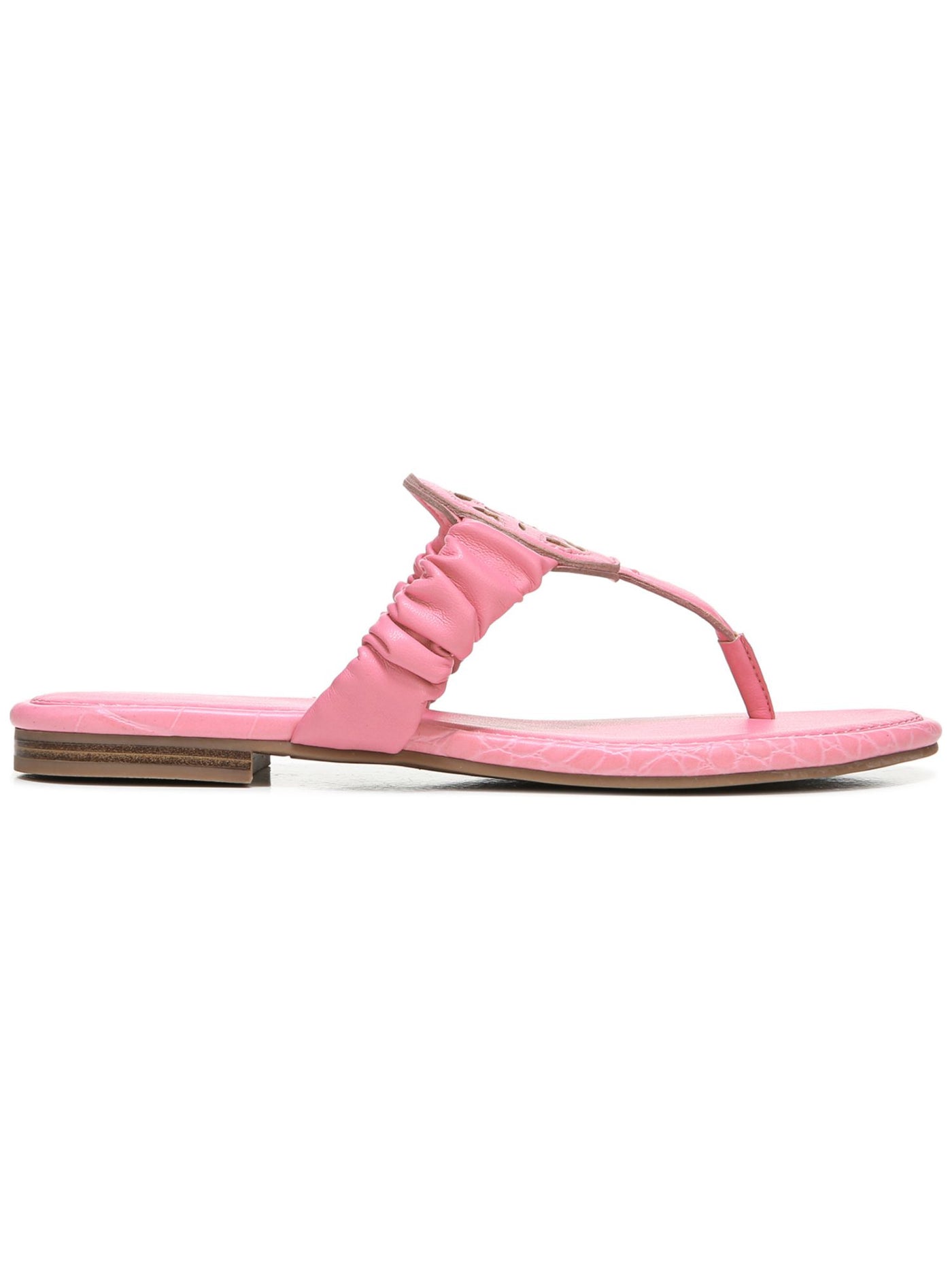 CIRCUS BY SAM EDELMAN Womens Pink Ruched Cushioned Camara Round Toe Slip On Thong Sandals 6.5 M