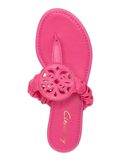 CIRCUS BY SAM EDELMAN Womens Pink Ruched Cushioned Camara Round Toe Slip On Thong Sandals 5.5 M