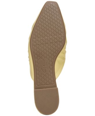 CIRCUS BY SAM EDELMAN Womens Yellow Ruched Odena Square Toe Slip On Mules M