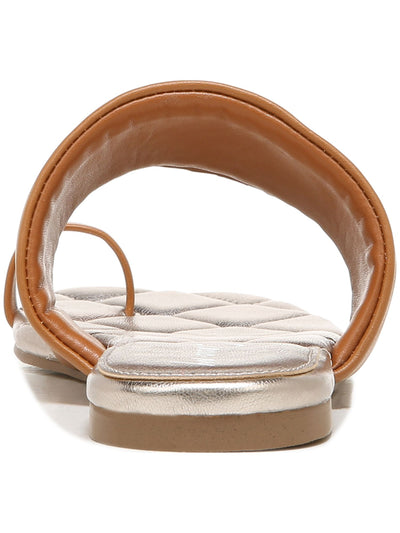 CIRCUS BY SAM EDELMAN Womens Brown Cutout Strap Detail Toe Loop Quilted Comfort Astrid Square Toe Slip On Slide Sandals 9 M