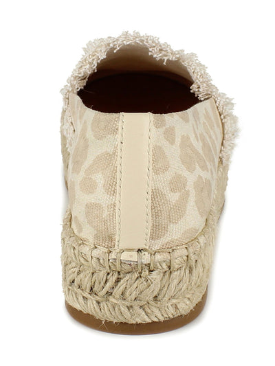 SPLENDID Womens Beige Animal Print Padded Frayed Lilly Round Toe Platform Slip On Espadrille Shoes 6 M