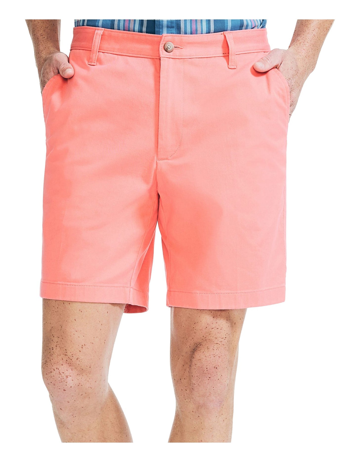 NAUTICA Mens Coral Flat Front, Straight Leg Classic Fit Stretch Shorts 30 Waist