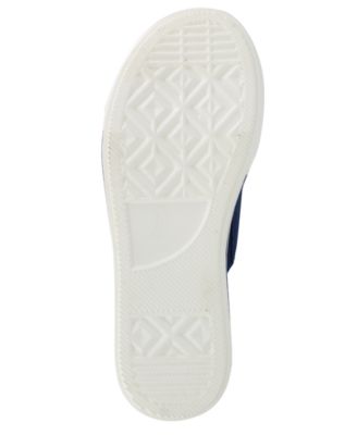 XOXO Womens Black Crisscross Straps Stripe Heel Detail 1" Platform Side Gore Cushioned Oleen Round Toe Wedge Slip On Slide Sandals Shoes M
