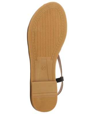 XOXO Womens Black Crisscross Straps Thong Sandals Padded Adjustable Maury Block Heel Buckle Slingback Sandal M