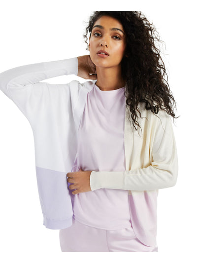 ALFANI Womens White Color Block Open Cardigan Sweater XL