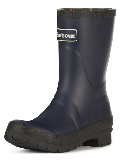 BARBOUR Womens Navy Water Resistant Padded Banbury Round Toe Slip On Rain Boots 4