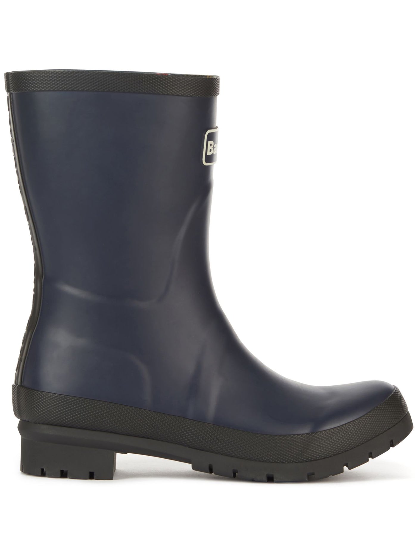 BARBOUR Womens Navy Water Resistant Padded Banbury Round Toe Slip On Rain Boots 8