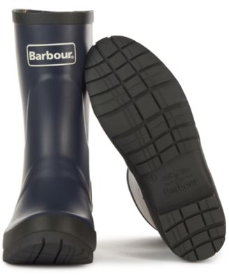 BARBOUR Womens Navy Water Resistant Padded Banbury Round Toe Slip On Rain Boots