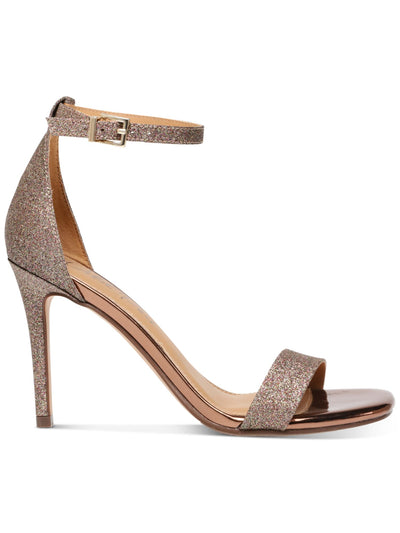 WILD PAIR Womens Brown Rainbow Glitter Breathable Slip Resistant Bethie Square Toe Stiletto Buckle Dress Sandals Shoes 7.5 M