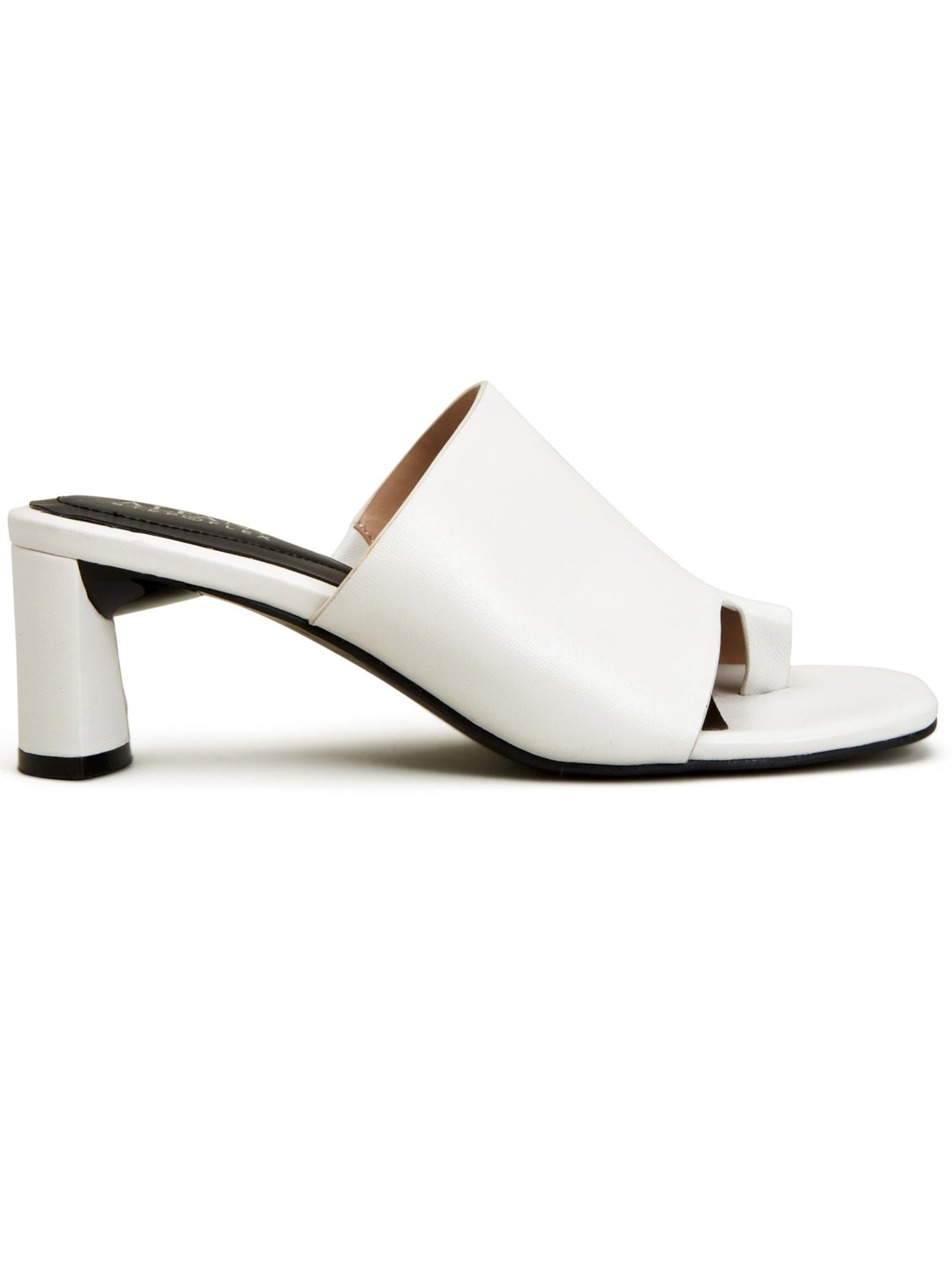 ALFANI Womens White Goring Padded Colyerr Round Toe Block Heel Slip On Leather Dress Sandals 12 M